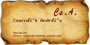 Csernák András névjegykártya